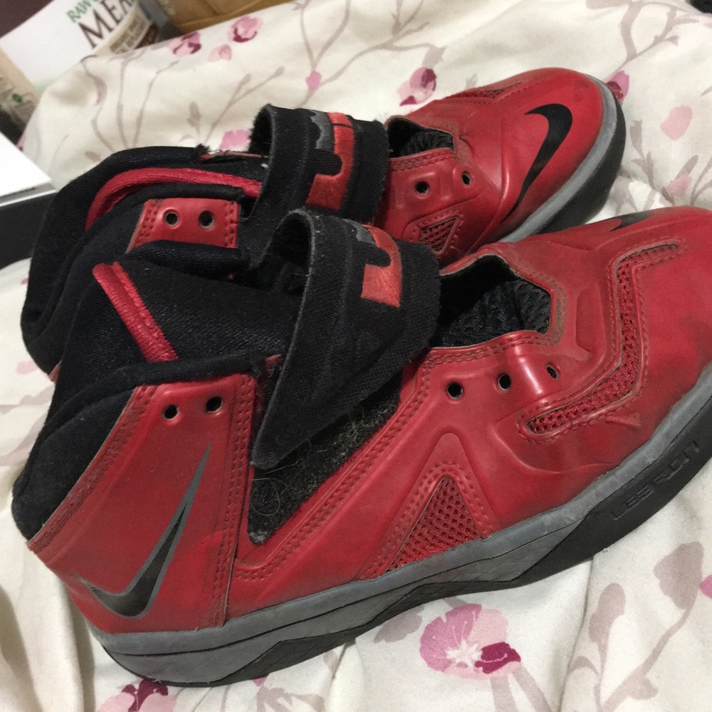 Boys red Lebron James shoes